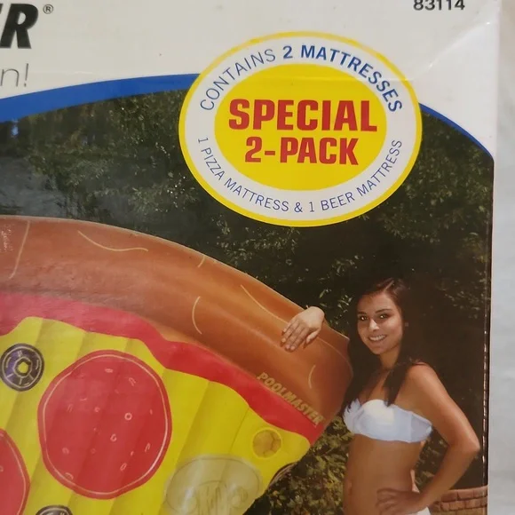 2 pack of pool rafts...1 pizza raft and one beer raft. Still in box, never open - Picture 2 of 6